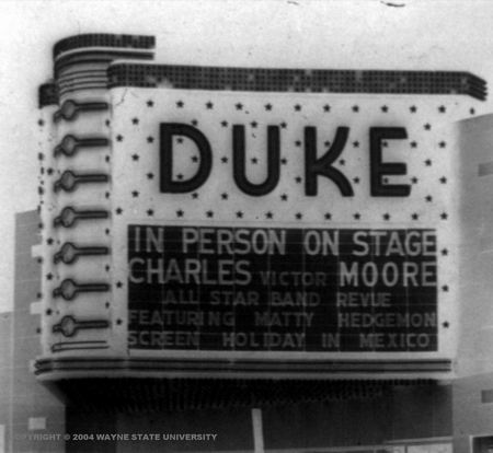 Duke Theatre - Marquee From Wayne State Library